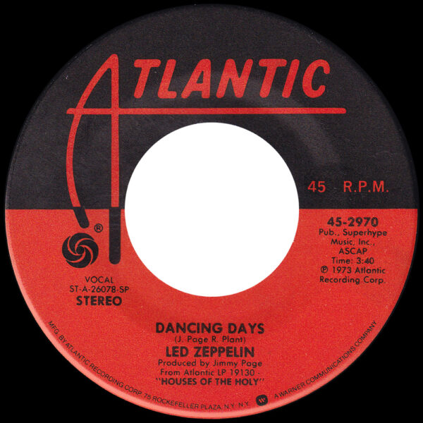 Single <br>USA (45-2970) <br>Over The Hills and Far Away / Dancing Days (#3) - Image 2