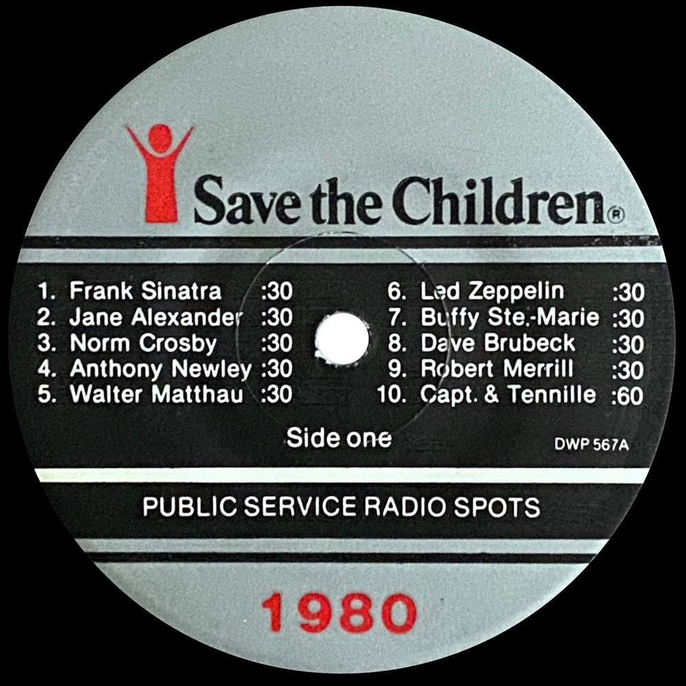 Single <br>USA (DWP 567) <br>Save The Children 1980 Public Service Radio Spots