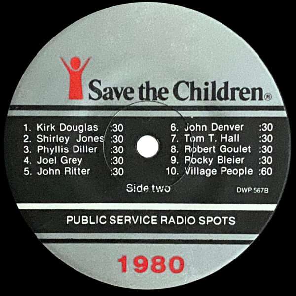 Single <br>USA (DWP 567) <br>Save The Children 1980 Public Service Radio Spots - Image 2