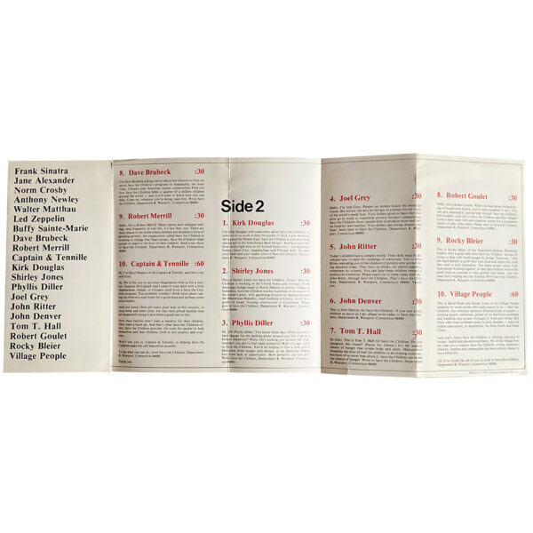 Single <br>USA (DWP 567) <br>Save The Children 1980 Public Service Radio Spots - Image 4