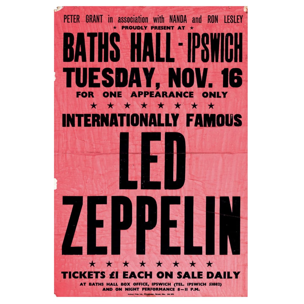 Concert Advertisement <br>1971.11.16 <br>Ipswich, UK (Poster) #2