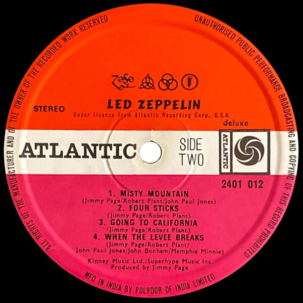 LP <br>Led Zeppelin IV <br>India (SD 7208) #1 - Image 5