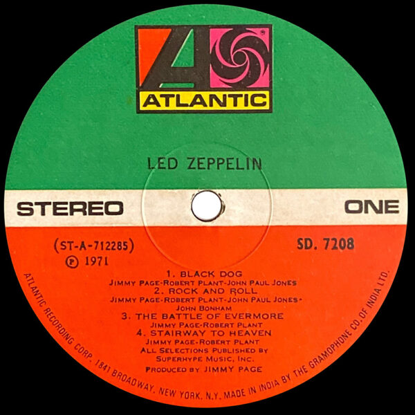 LP <br>Led Zeppelin IV <br>India (SD 7208) #2 - Image 5