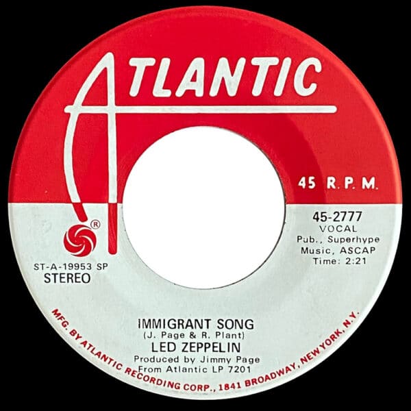 Single <br>USA (45-2777) <br>Immigrant Song (Promo #4) - Image 2