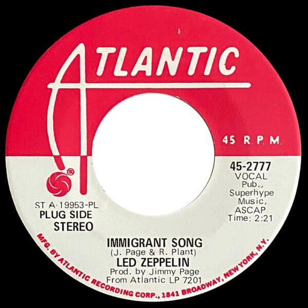 Single <br>USA (45-2777) <br>Immigrant Song (Promo #2) - Image 2