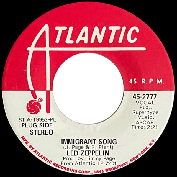 Single <br>USA (45-2777) <br>Immigrant Song (Promo #2) - Image 3