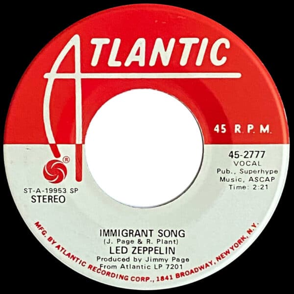 Single <br>USA (45-2777) <br>Immigrant Song (Promo #3) - Image 3