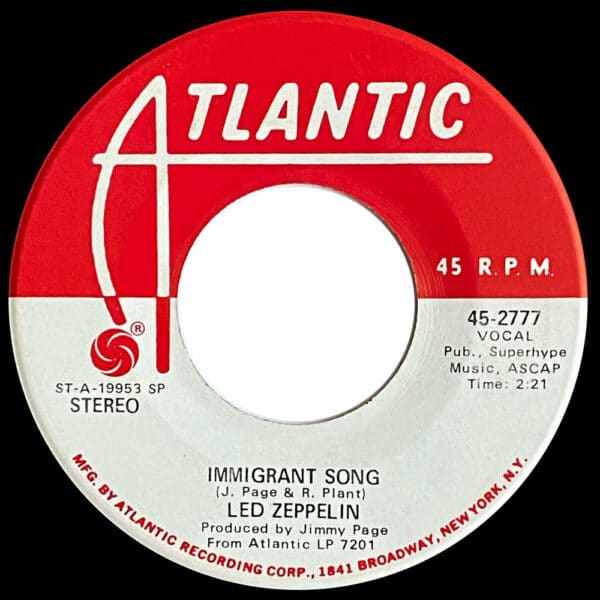 Single <br>USA (45-2777) <br>Immigrant Song (Promo #3) - Image 2
