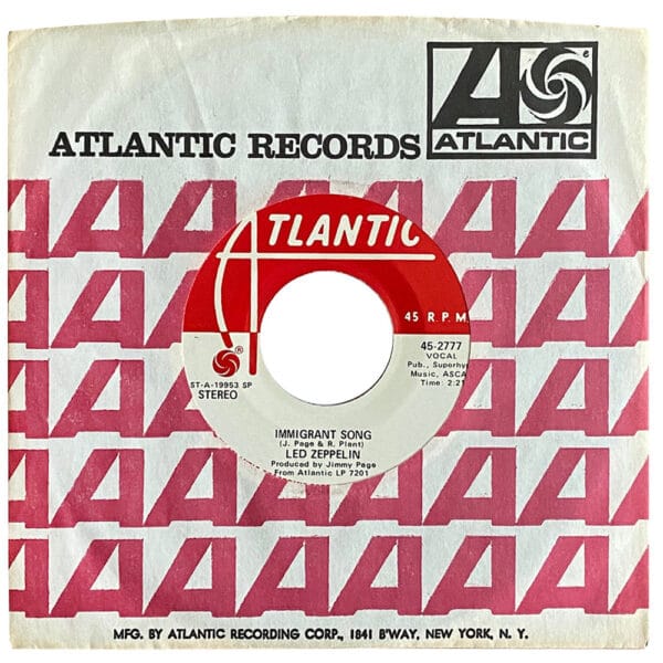 Single <br>USA (45-2777) <br>Immigrant Song (Promo #3)