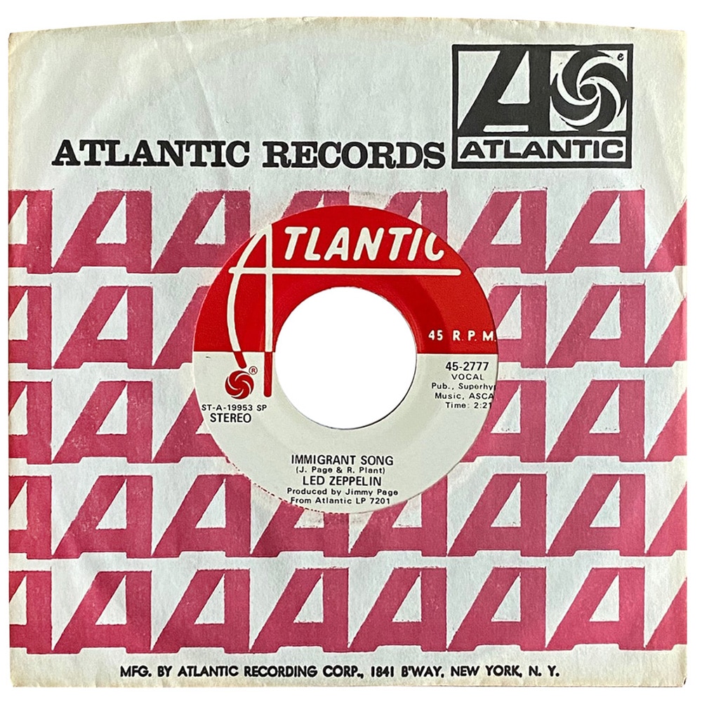 Single <br>USA (45-2777) <br>Immigrant Song (Promo #3)