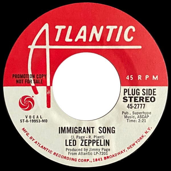 Single <br>USA (45-2777) <br>Immigrant Song (Promo #1) - Image 2