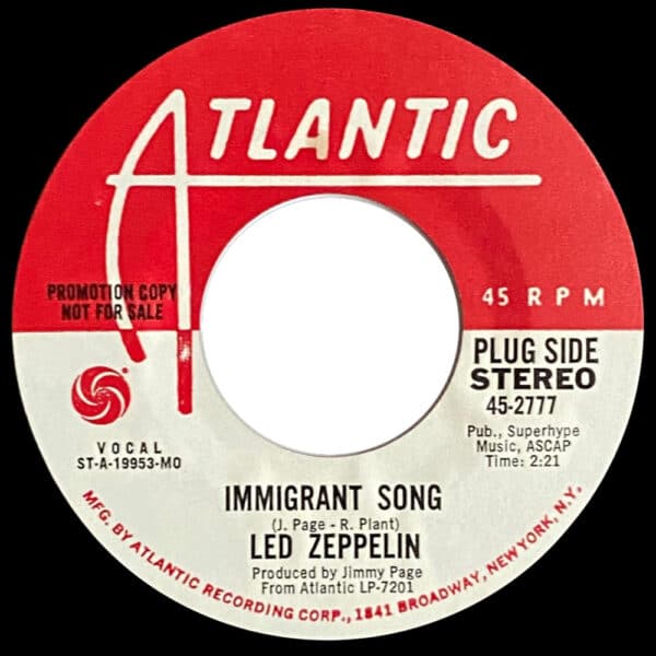 Single <br>USA (45-2777) <br>Immigrant Song (Promo #1) - Image 3