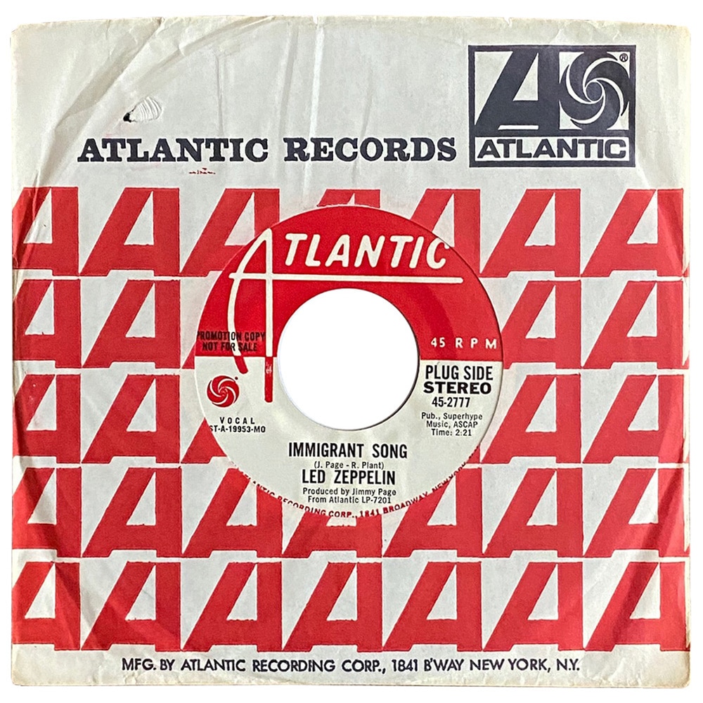 Single <br>USA (45-2777) <br>Immigrant Song (Promo #1)