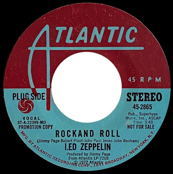 Single <br>USA (45-2865) <br>Rock and Roll / Rock and Roll (Promo #1) - Image 3