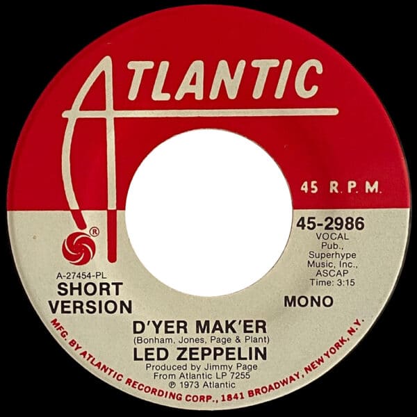 Single <br>USA (45-2986) <br>D'yer Mak'er / D'yer Mak'er (Promo #4) - Image 2