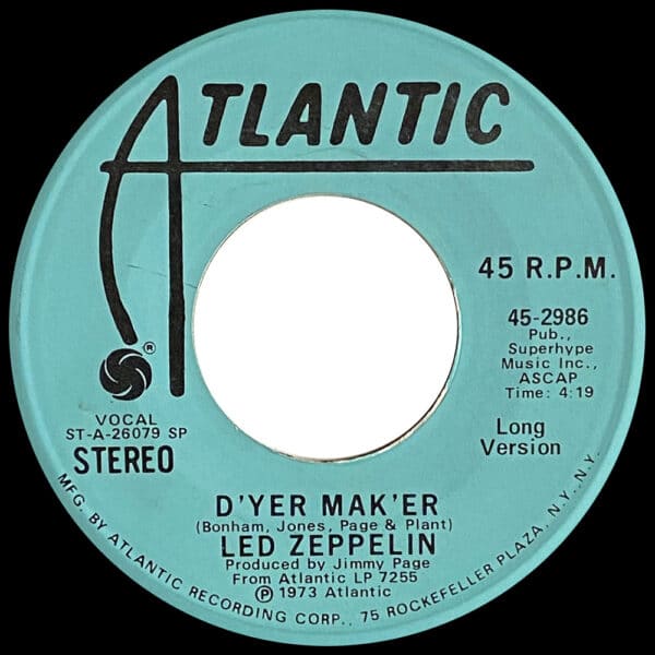 Single <br>USA (45-2986) <br>D'yer Mak'er / D'yer Mak'er (Promo #1) - Image 2