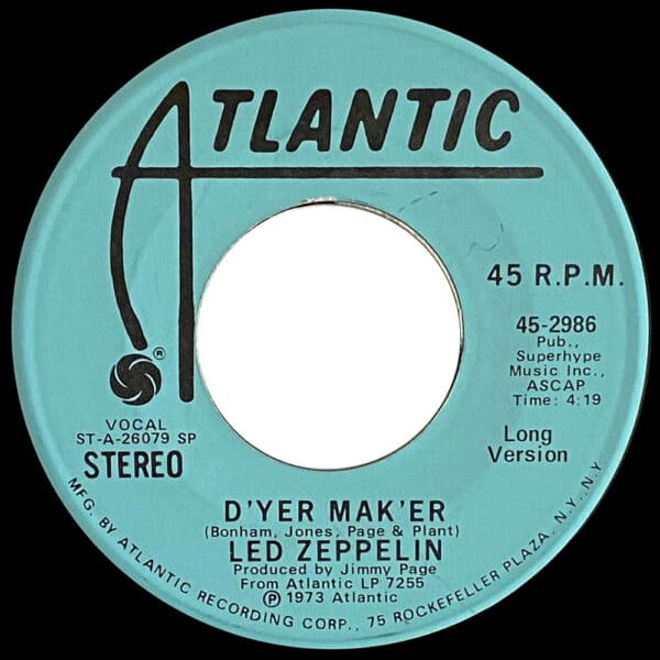 Single <br>USA (45-2986) <br>D'yer Mak'er / D'yer Mak'er (Promo #1) - Image 3