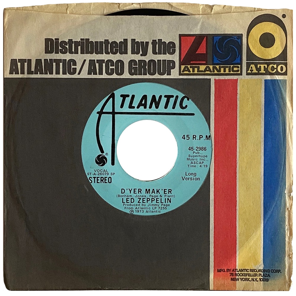 Single <br>USA (45-2986) <br>D'yer Mak'er / D'yer Mak'er (Promo #1)