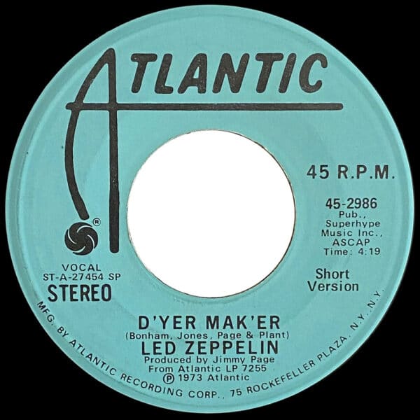 Single <br>USA (45-2986) <br>D'yer Mak'er / D'yer Mak'er (Promo #2) - Image 2
