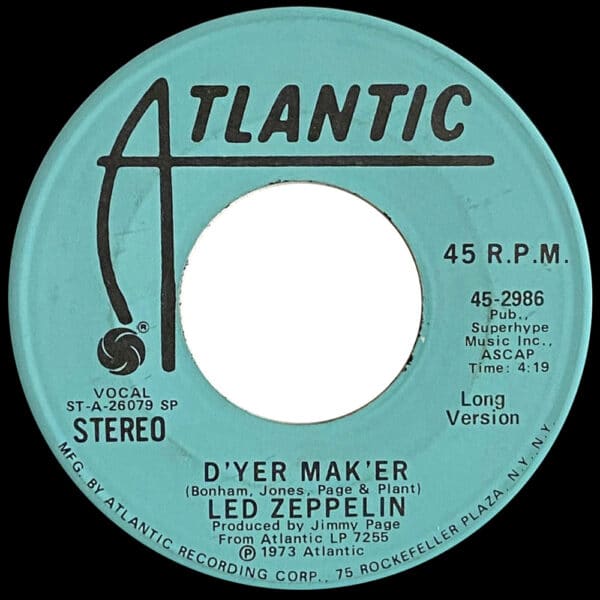 Single <br>USA (45-2986) <br>D'yer Mak'er / D'yer Mak'er (Promo #2) - Image 3