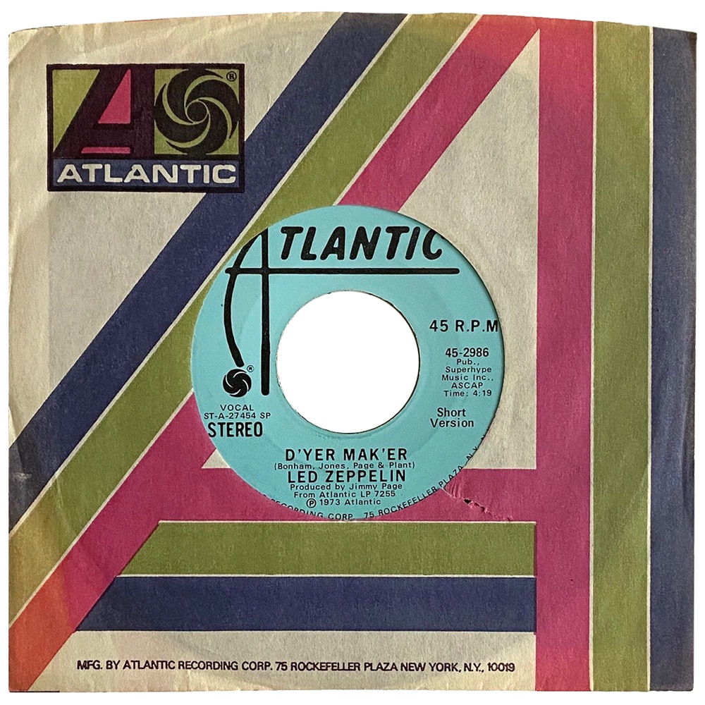 Single <br>USA (45-2986) <br>D'yer Mak'er / D'yer Mak'er (Promo #2)