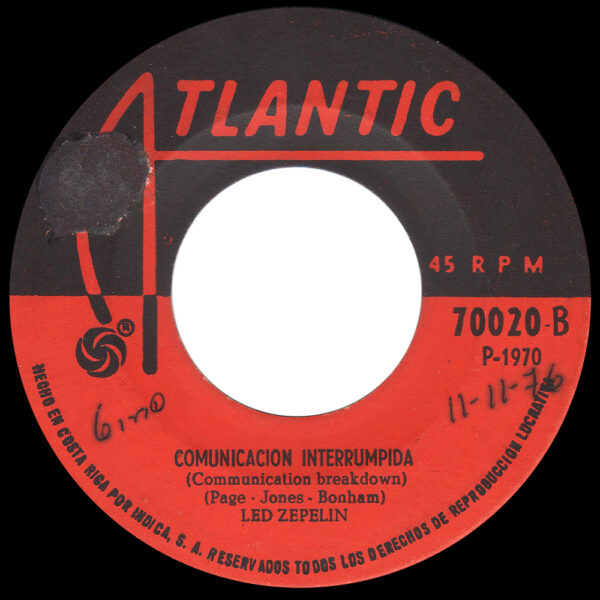 Single <br>Costa Rica (70020) <br>Whole Lotta Love / Communication Breakdown (#3) - Image 2