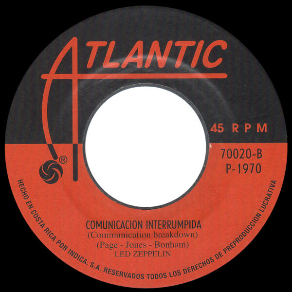 Single <br>Costa Rica (70020) <br>Whole Lotta Love / Communication Breakdown (#4) - Image 2
