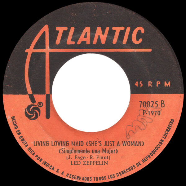 Single <br>Costa Rica (70025) <br>Heartbreaker / Living Loving Maid (#2) - Image 2