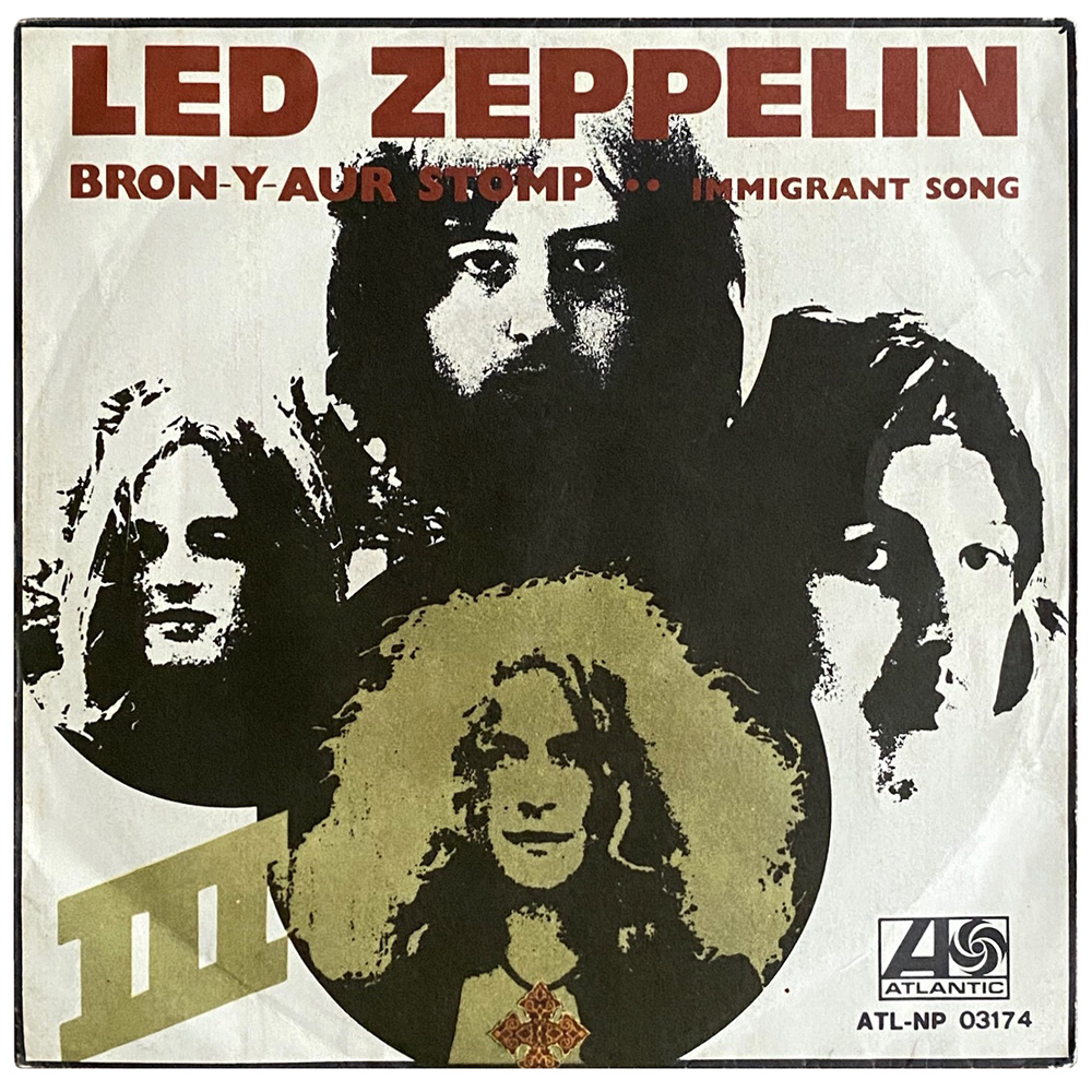 Single <br>Italy (ATL NP 03174) <br>Bron-Y-Aur Stomp / Immigrant Song (#2)