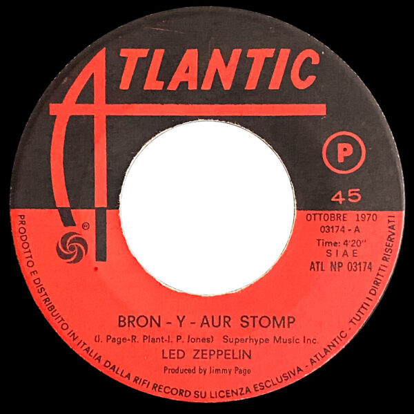 Single <br>Italy (ATL NP 03174) <br>Bron-Y-Aur Stomp / Immigrant Song (#2) - Image 3