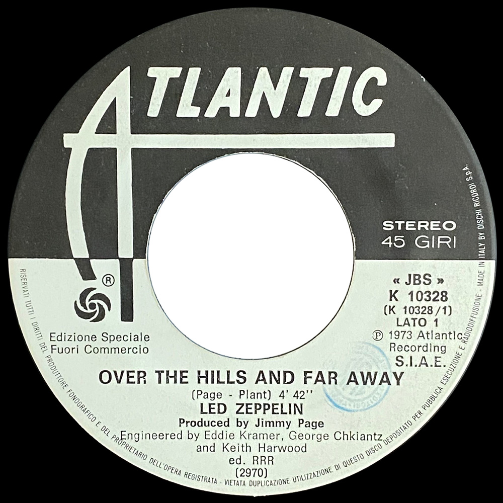 Single <br>Italy (K 10328) <br>Over The Hills and Far Away / Dancing Days (Promo #3) - Image 2