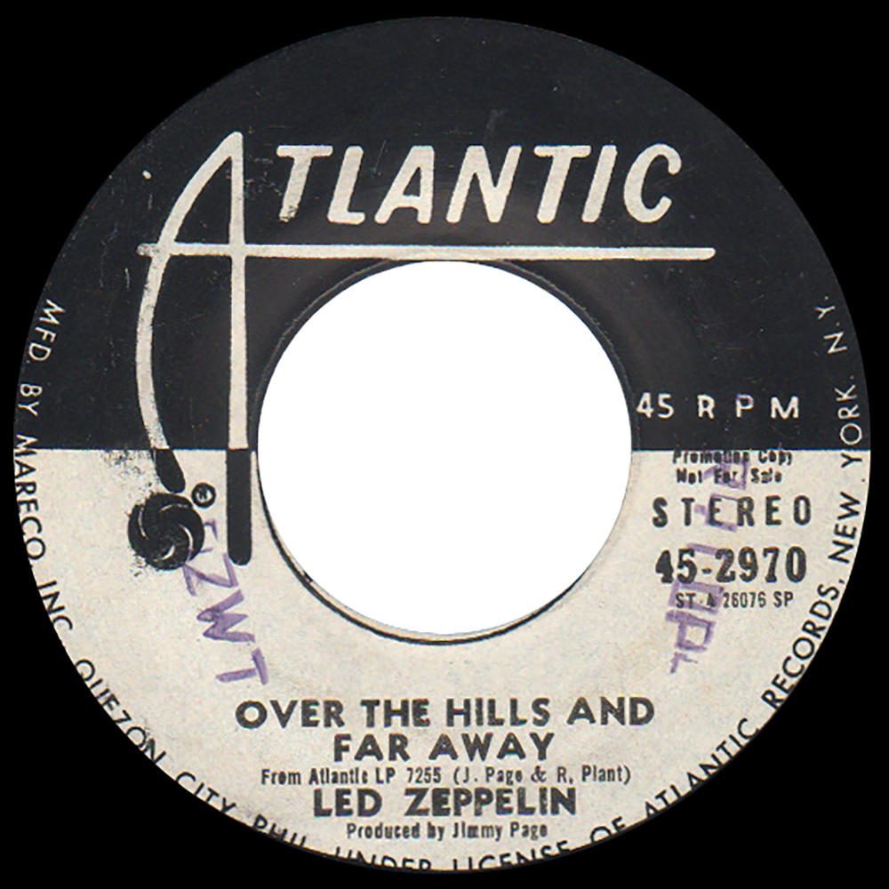 Single <br>Philippines (45-2970) <br>Over The Hills and Far Away / Dancing Days (Promo)