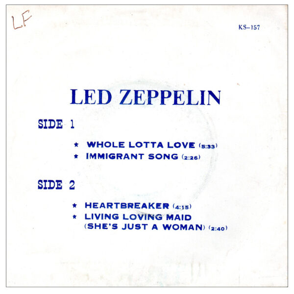 Single <br>Thailand (KS 157) <br>Whole Lotta Love / Immigrant Song / Heartbreaker / Living Loving Maid (#2) - Image 2