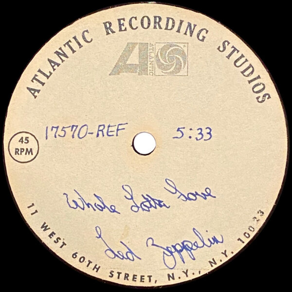 Single <br>USA (17570) <br>Whole Lotta Love, 10" (Acetate #1) - Image 2