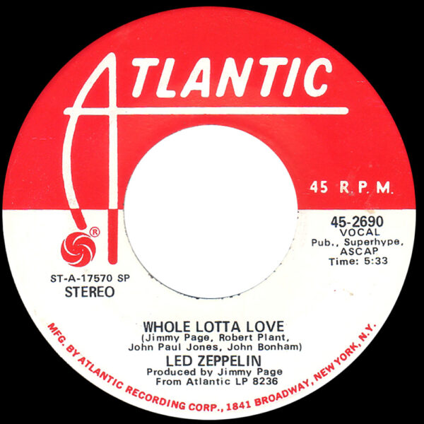 Single <br>USA (45-2690) <br>Whole Lotta Love / King Curtis (Promo #2)