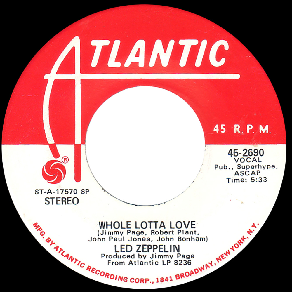 Single <br>USA (45-2690) <br>Whole Lotta Love / King Curtis (Promo #2)