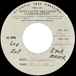 Single <br>USA (45-2986) <br>D'yer Mak'er / The Crunge (Test Pressing #1)