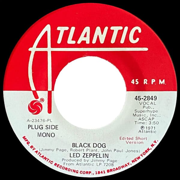 Single <br>USA (45-2849) <br>Black Dog / Black Dog (Promo #2) - Image 2