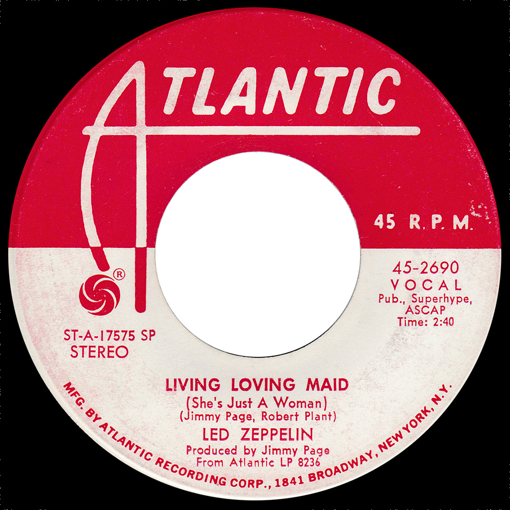 Single <br>USA (45-2690) <br>Whole Lotta Love / Living Loving Maid (Promo #1) - Image 2