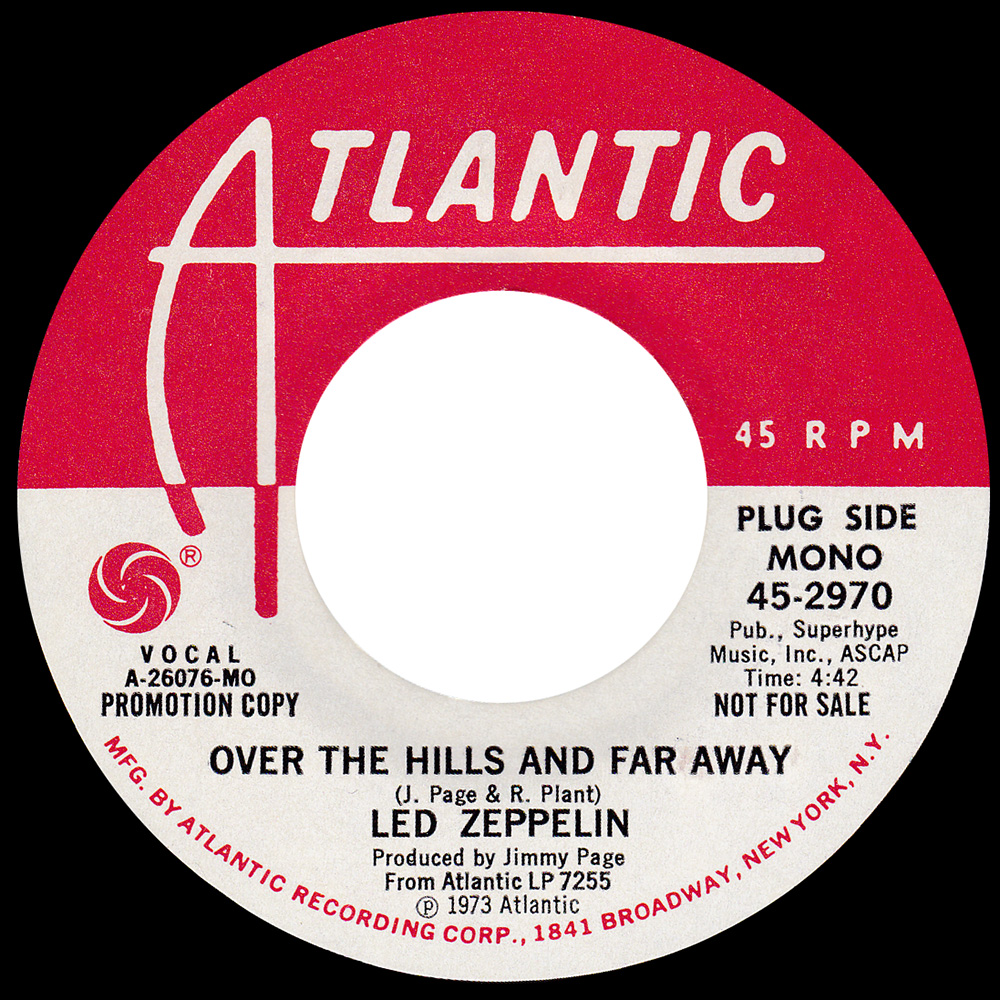 Single <br>USA (45-2970) <br>Over The Hills and Far Away / Over The Hills and Far Away (Promo #1)