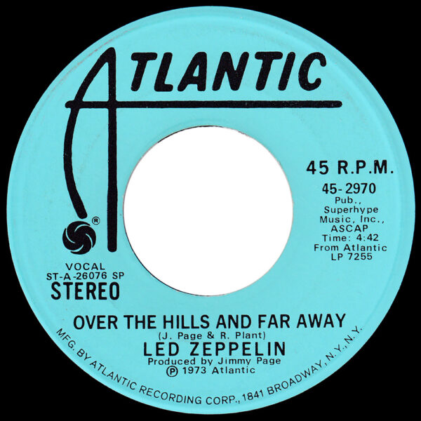 Single <br>USA (45-2970) <br>Over The Hills and Far Away / Over The Hills and Far Away (Promo #2) - Image 2