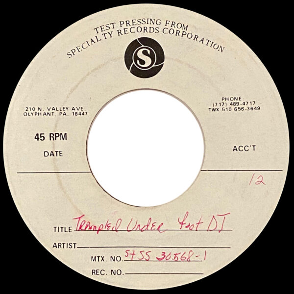 Single <br>USA (SS-70102) <br>Trampled Under Foot / Trampled Under Foot (Test Pressing) - Image 2