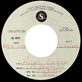 Single <br>USA (SS-70110) <br>Candy Store Rock / Royal Orleans (Test Pressing #2)