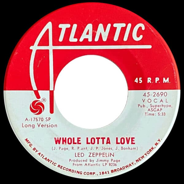 Single <br>USA (45-2690) <br>Whole Lotta Love / Whole Lotta Love (Promo #1) - Image 2