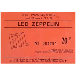 Concert Ticket <br>1973.03.26 <br>Lyon, FR