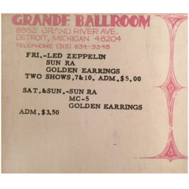 Concert Advertisement <br>1969.05.16 <br>Detroit, MI (Mailer)