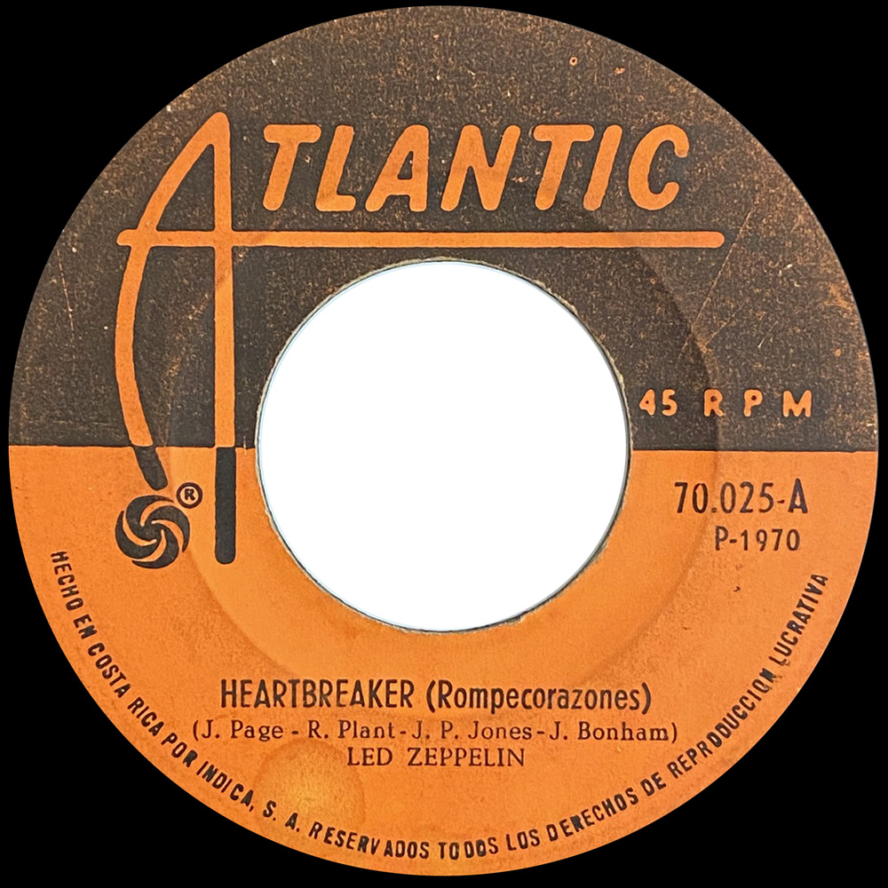Single <br>Costa Rica (70025) <br>Heartbreaker / Living Loving Maid (Promo)