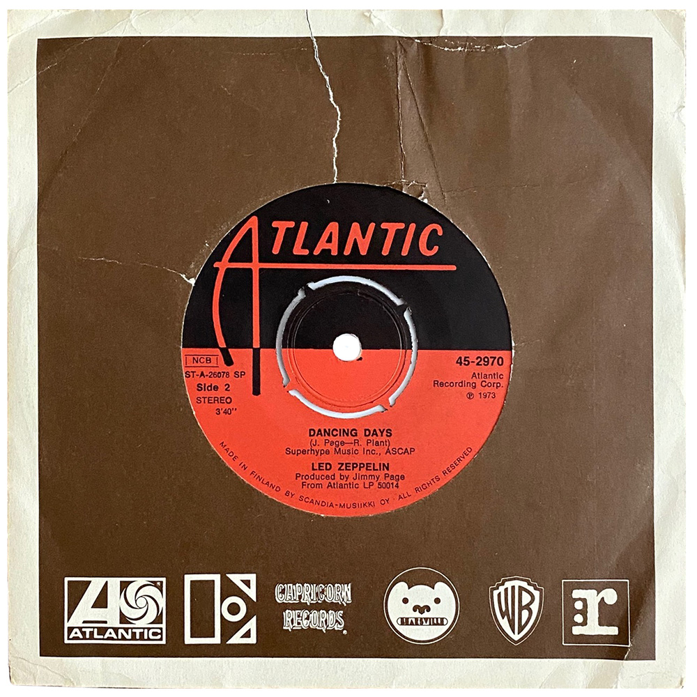 Single <br>Finland (45-2970) <br>Over The Hills and Far Away / Dancing Days - Image 2