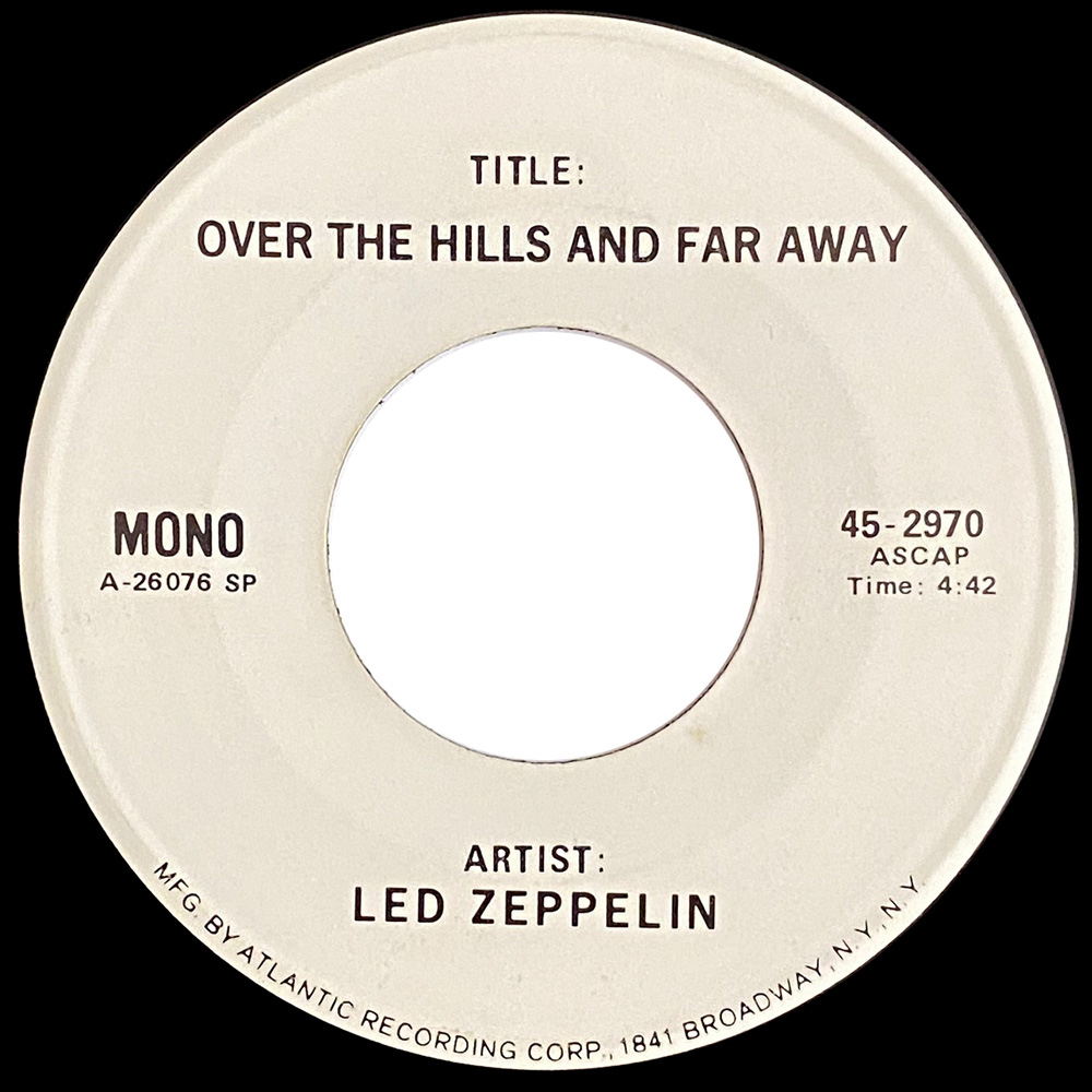 Single <br>USA (45-2970) <br>Over The Hills and Far Away / Over The Hills and Far Away (Test Pressing #2)