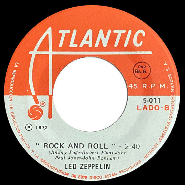 Single <br>Venezuela (5-011) <br>Black Dog / Rock and Roll (#3) - Image 2